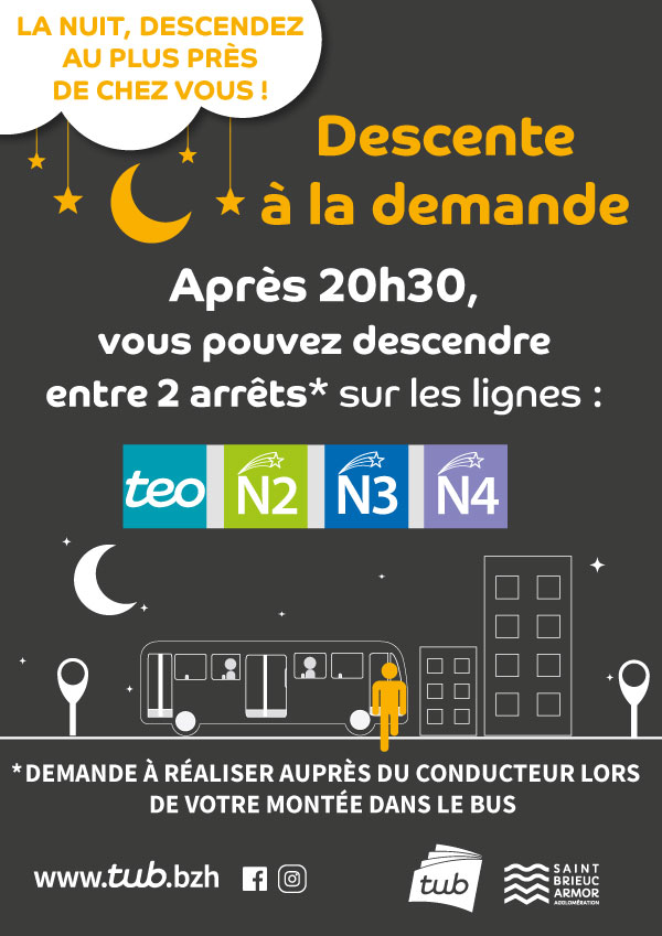 Descente à la demande lignes Noctub